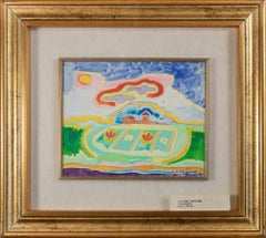 Landschaft - Gemälde von Luciano Schifano - 1980er Jahre