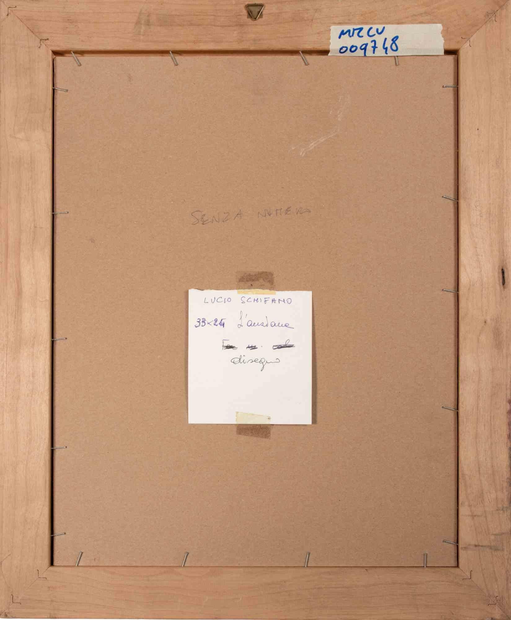 Alte Frau - Gemälde von Luciano Schifano - 1980er Jahre im Angebot 3