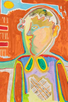 Portrait of a Child - Painting by Luciano Schifano - 1984