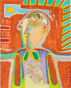 Portrait of a Child - Painting by Luciano Schifano - 1984