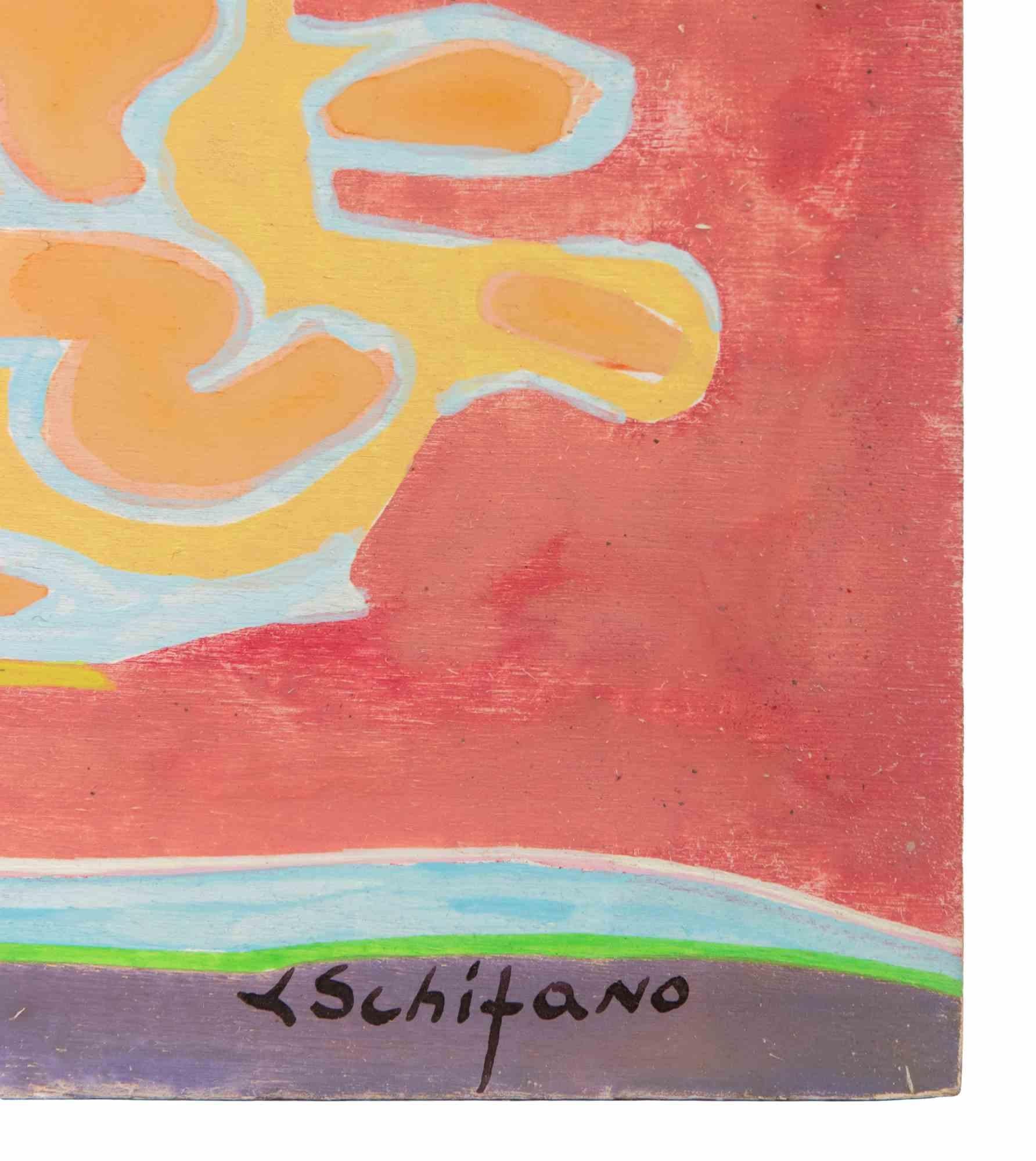 Still Life with Fruit and Fruit Bowl - Painting by Luciano Schifano - 1988 For Sale 2