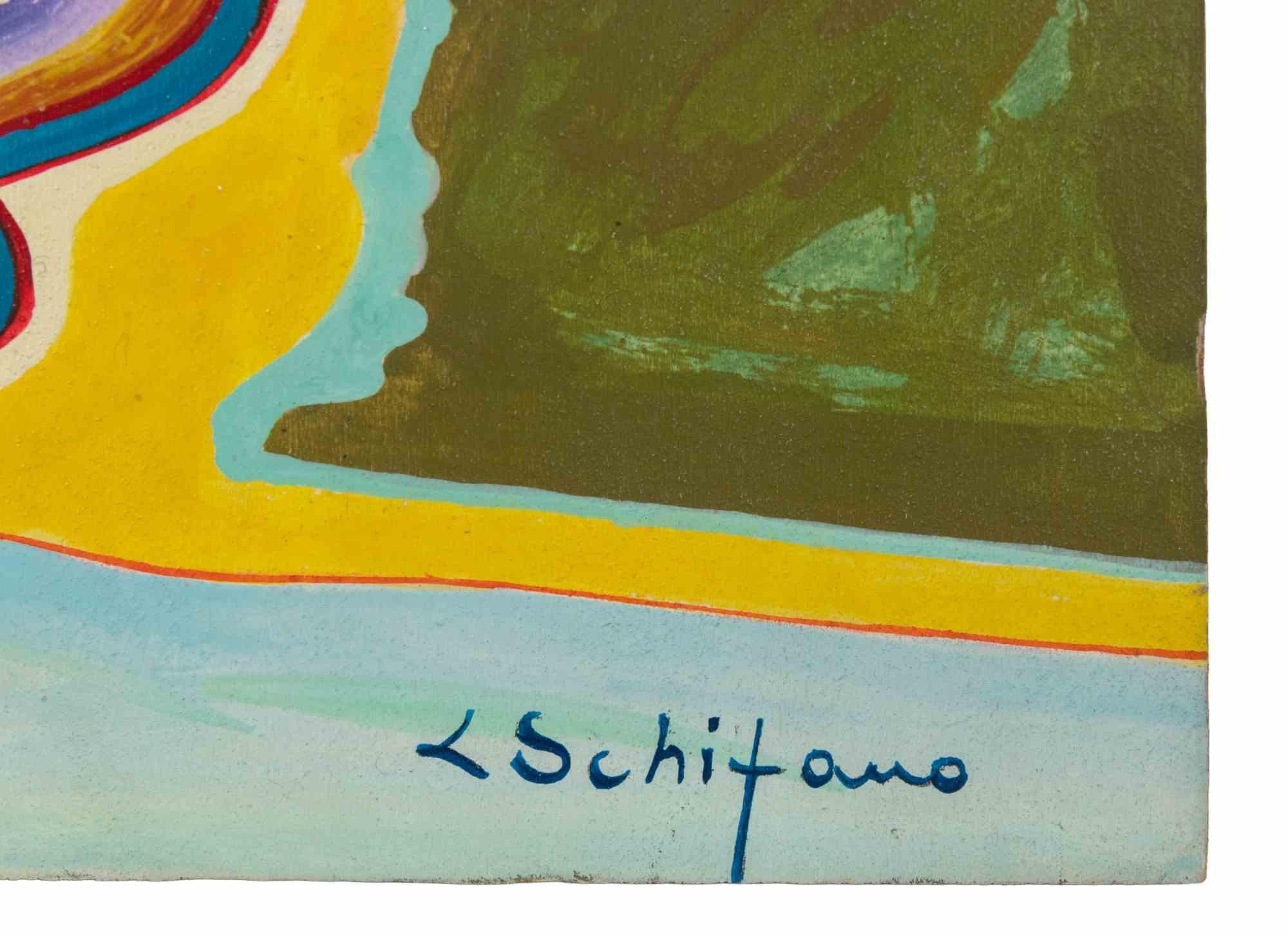 Stilleben mit Obstschale - Gemälde von Luciano Schifano - 1987 im Angebot 2