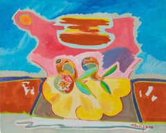 Nature morte aux fruits - Peinture de Luciano Schifano - 1990