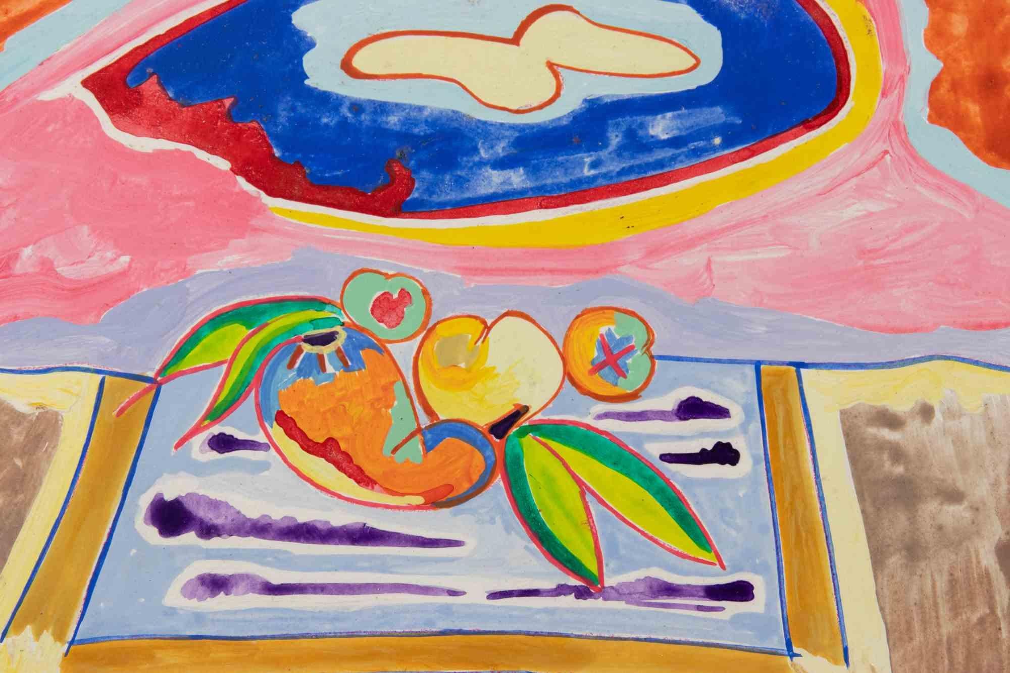 Still Life with Pear - Painting by Luciano Schifano - 1988 For Sale 1