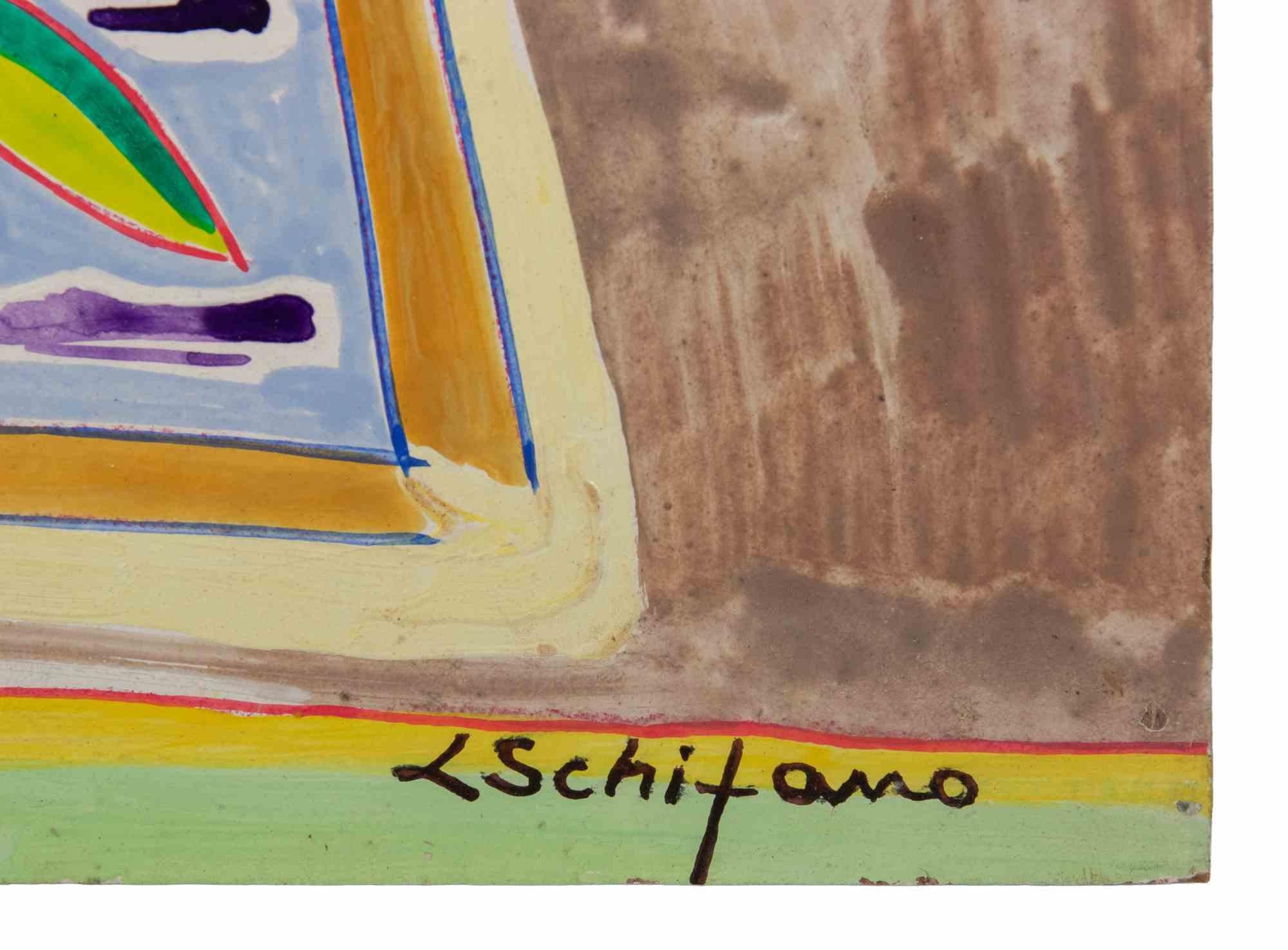 Still Life with Pear - Painting by Luciano Schifano - 1988 For Sale 2