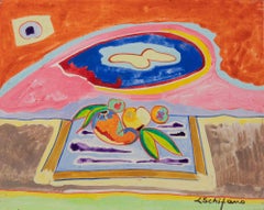 Still Life with Pear - Painting by Luciano Schifano - 1988