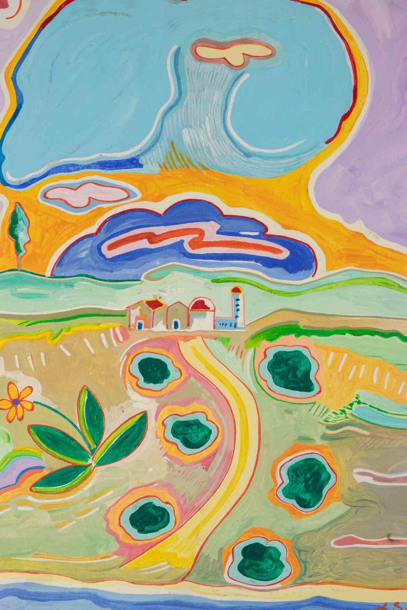Der Weg - Gemälde von Luciano Schifano - 1987 im Angebot 1