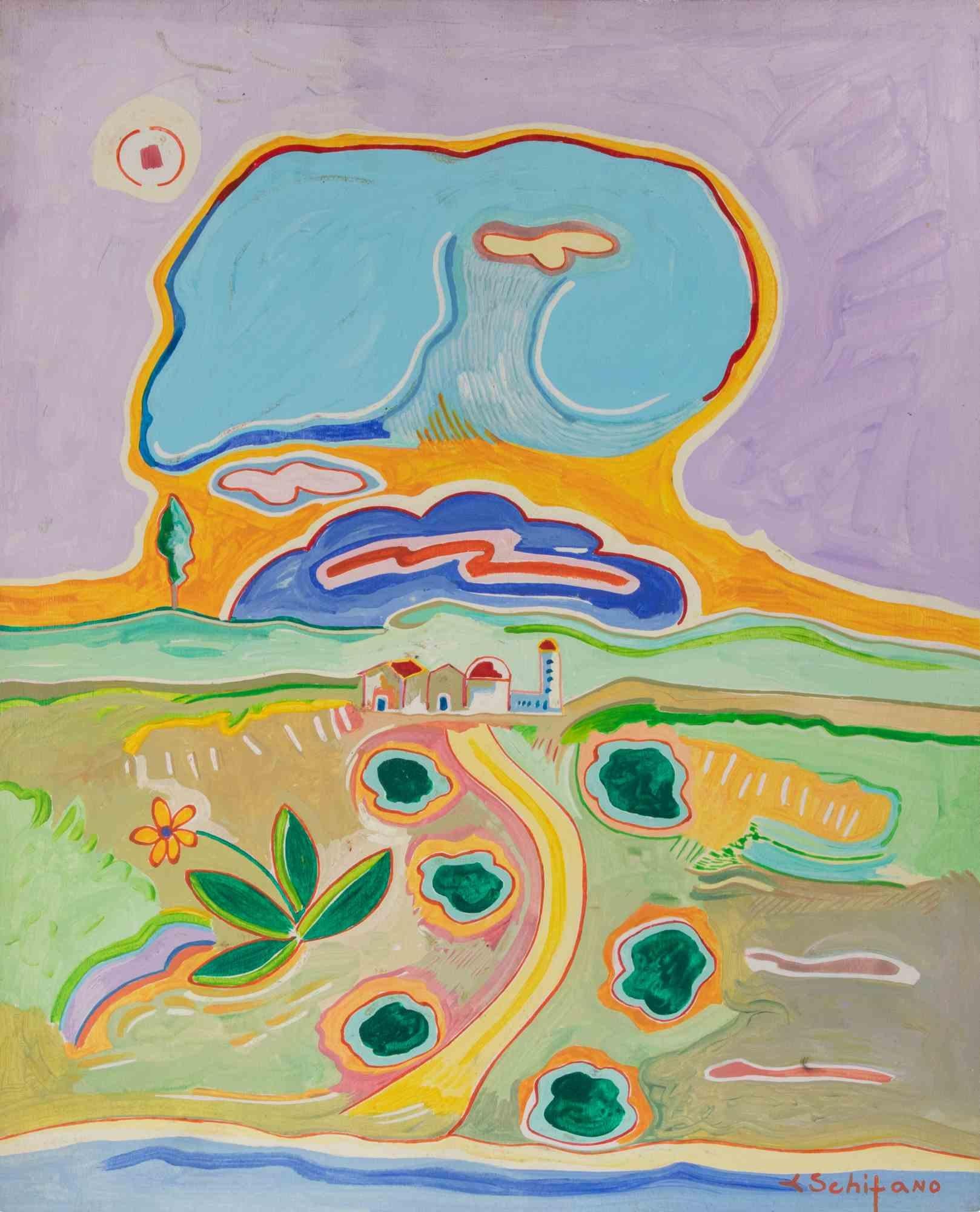 The Path - Painting by Luciano Schifano - 1987