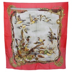 Luciano Soprani Pink Beige Silk Birds Floral Emblema Scarf