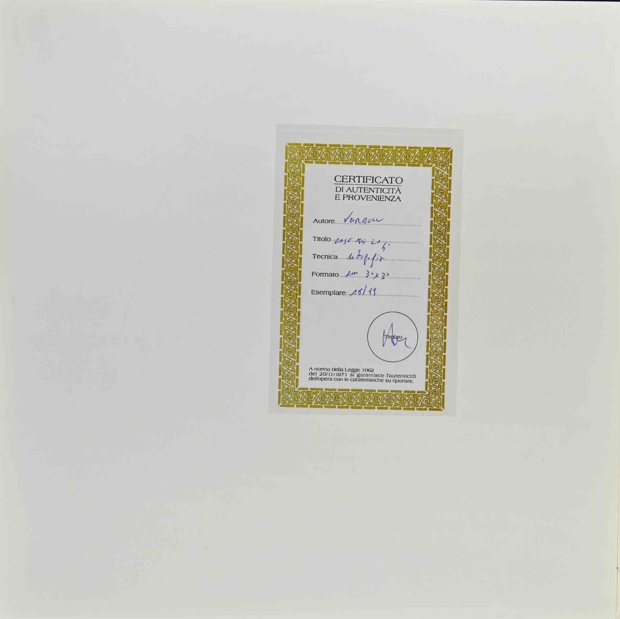 Paesaggio è una litografia realizzata da Luciano Villani alla fine del XX secolo.

Edizione numerata, 16/99.

Firmato a mano. Condizioni eccellenti.

L'opera d'arte è rappresentata da colori armoniosi in una composizione ben bilanciata.