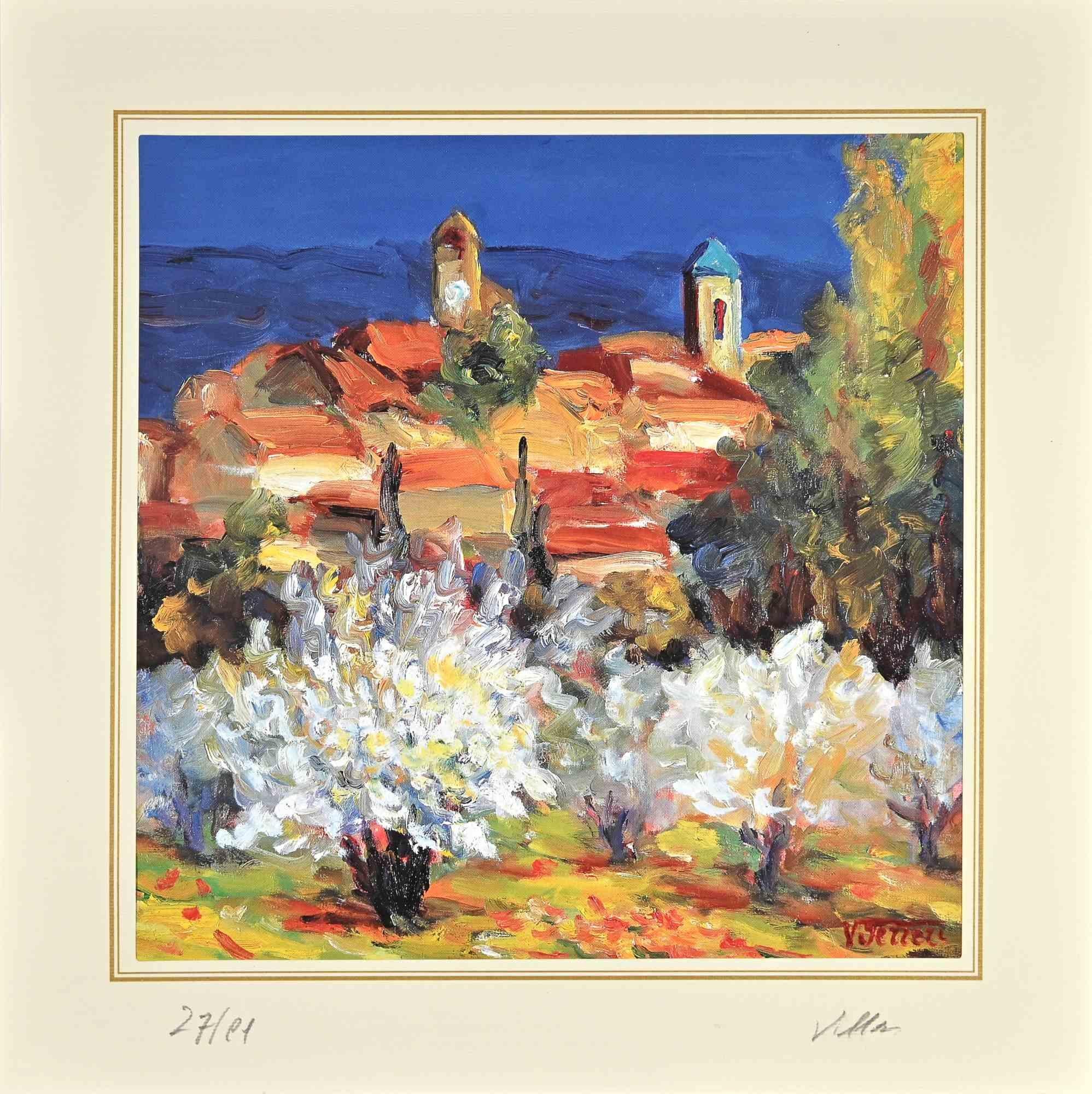 Landscape is a lithograph realized by Luciano Villani in the late 20th Century.

Numbered, Edition, 27/91.

Hand-signed. Excellent condition.

The artwork is depicted through harmonious colors in a well-balanced composition.
