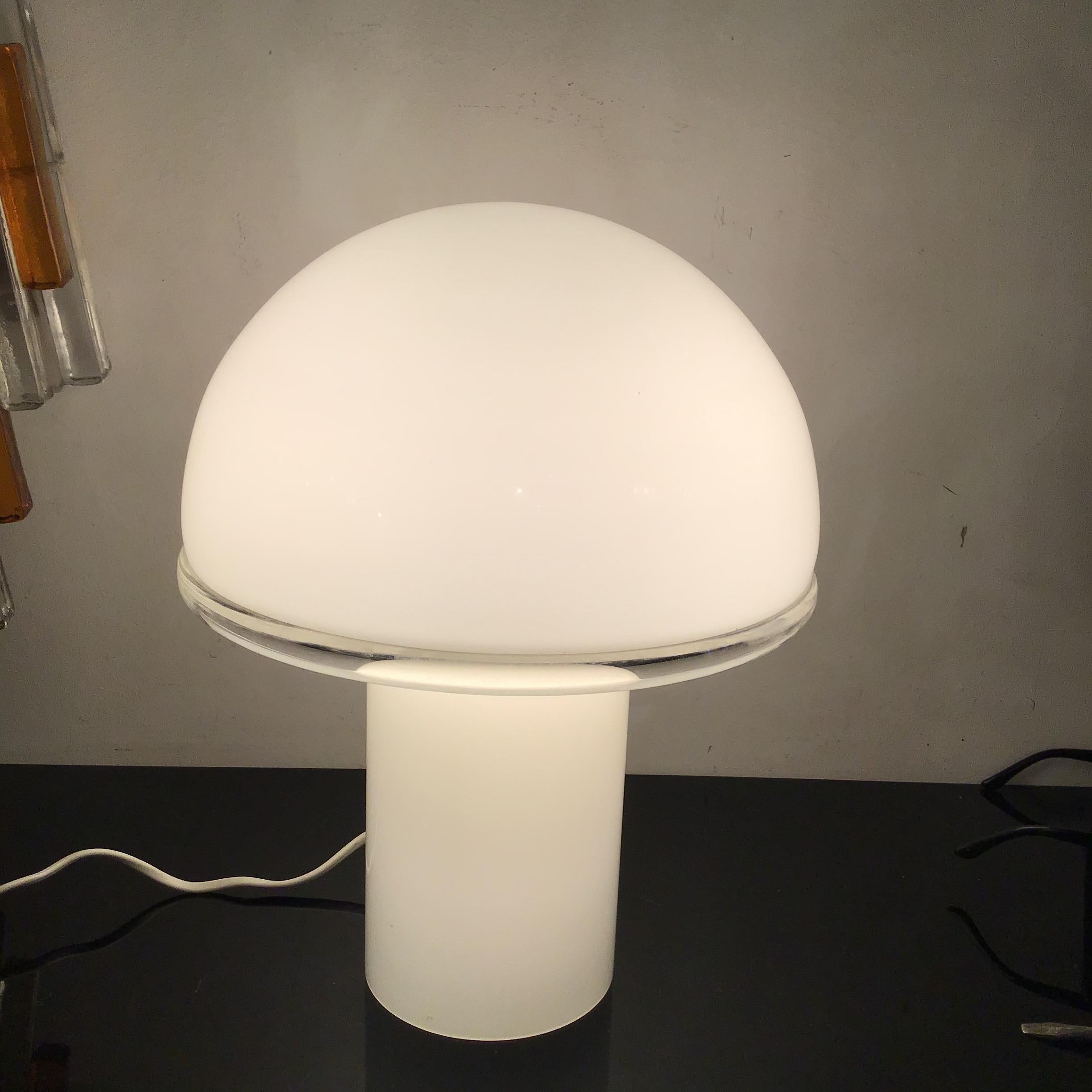 Other Luciano Vistosi Artemide Table Lamp Murano Glass Metal 1970 Italy  For Sale