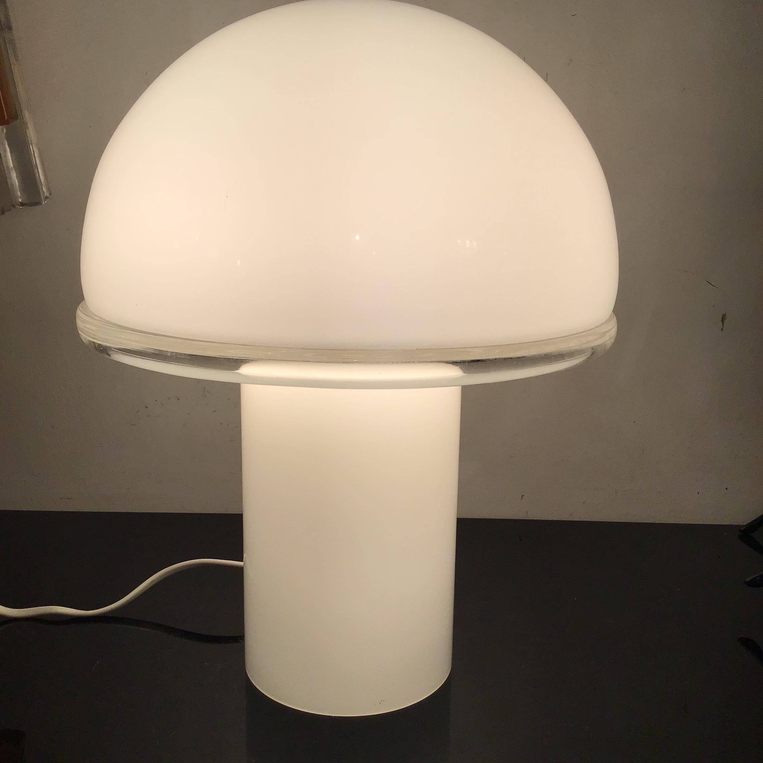 Late 20th Century Luciano Vistosi Artemide Table Lamp Murano Glass Metal 1970 Italy  For Sale
