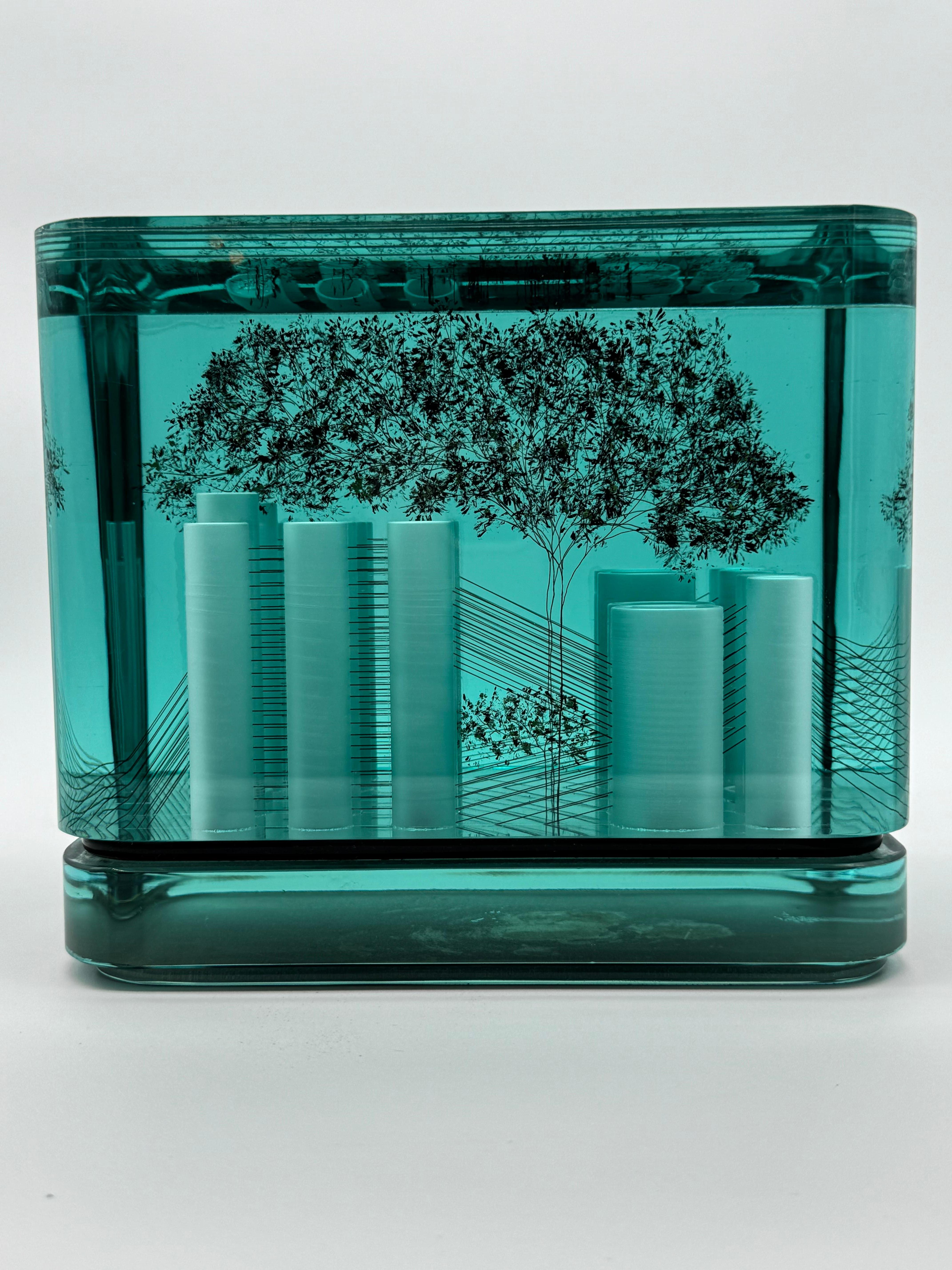 Luciano Vistosi Murano Kunstglas Architekturskulptur, signiert und datiert 1989 im Angebot 4