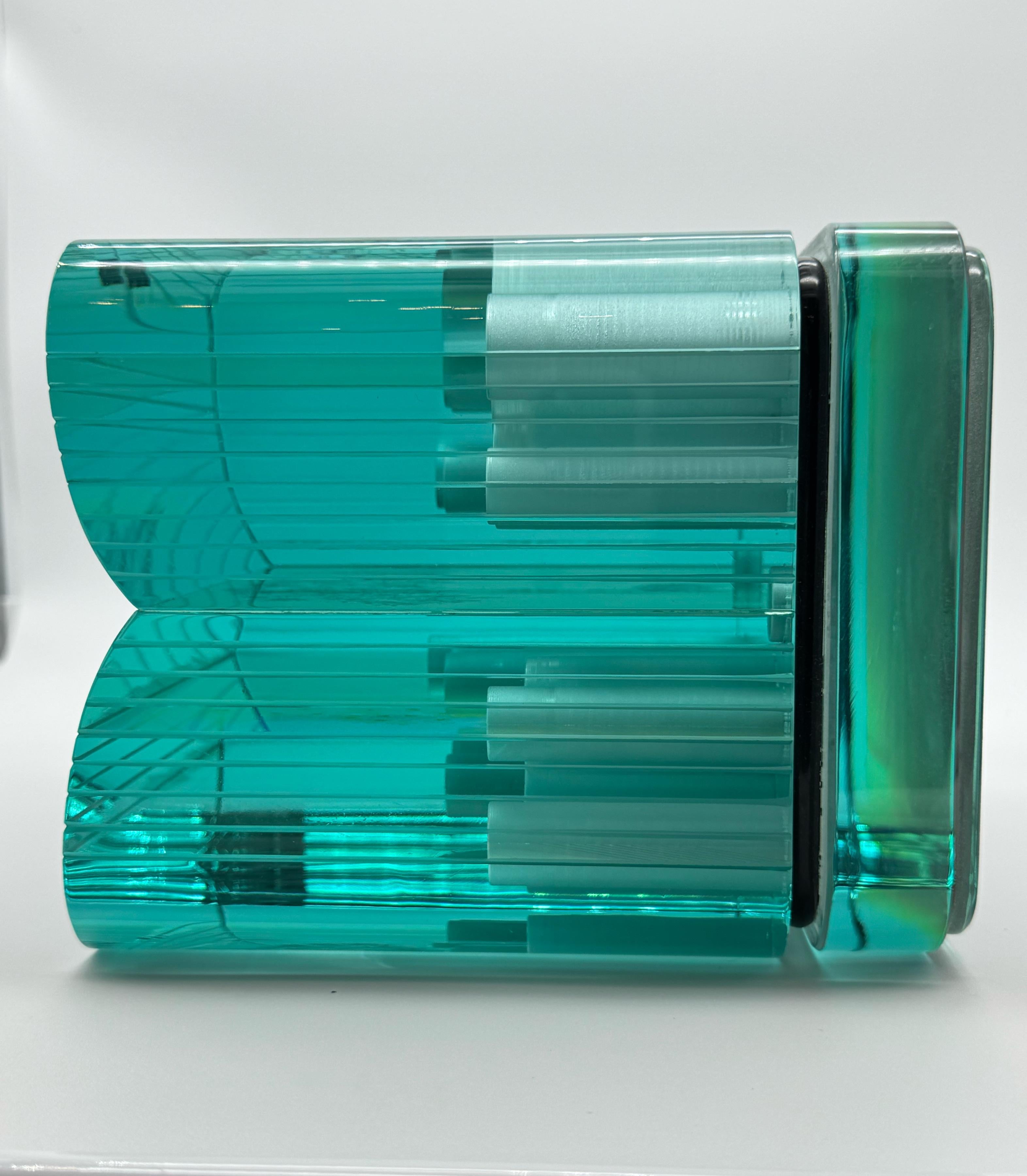 Luciano Vistosi Murano Kunstglas Architekturskulptur, signiert und datiert 1989 im Zustand „Gut“ im Angebot in CABA, AR