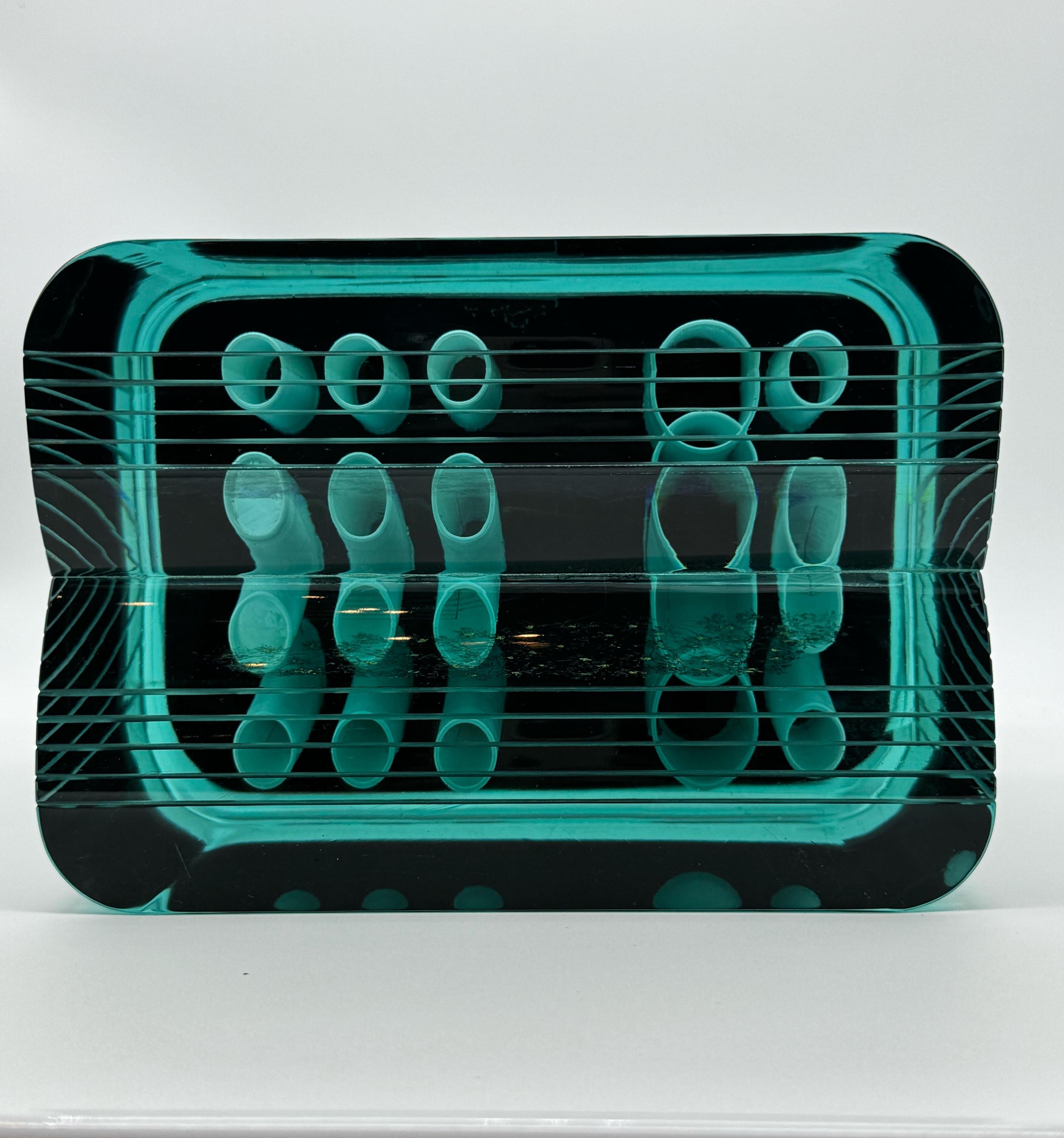 Luciano Vistosi Murano Kunstglas Architekturskulptur, signiert und datiert 1989 (Ende des 20. Jahrhunderts) im Angebot
