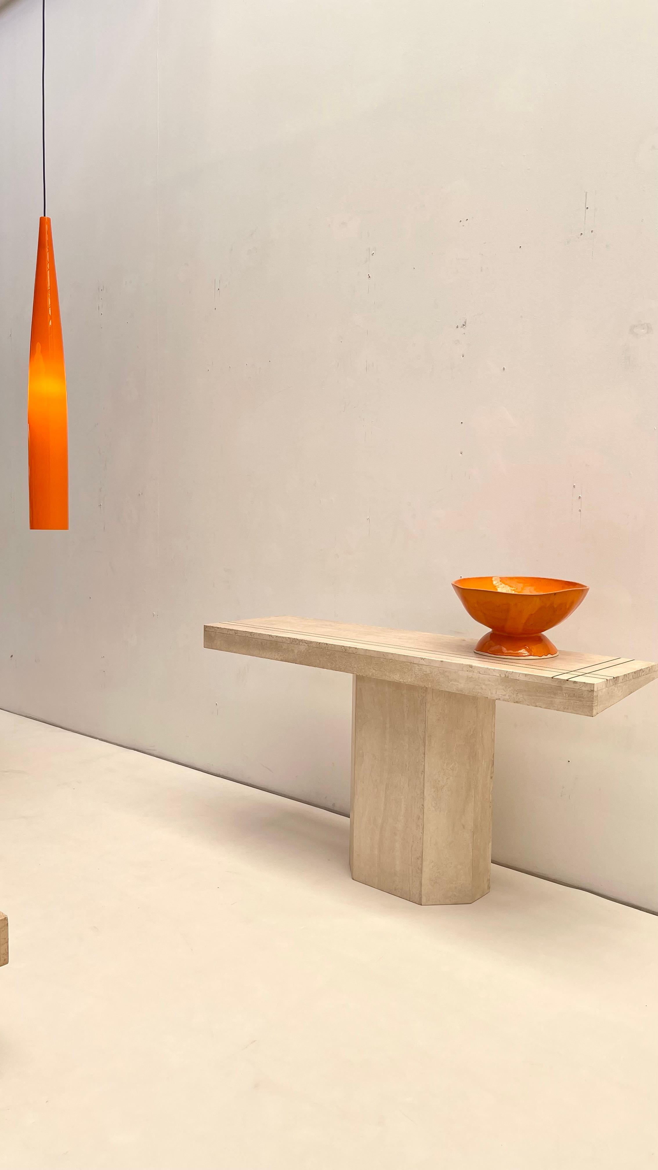 Mid-20th Century Luciano Vistosi Orange pendant in glass For Sale