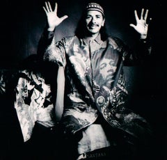 Carlos Santana with Hands Up Vintage Original Photograph