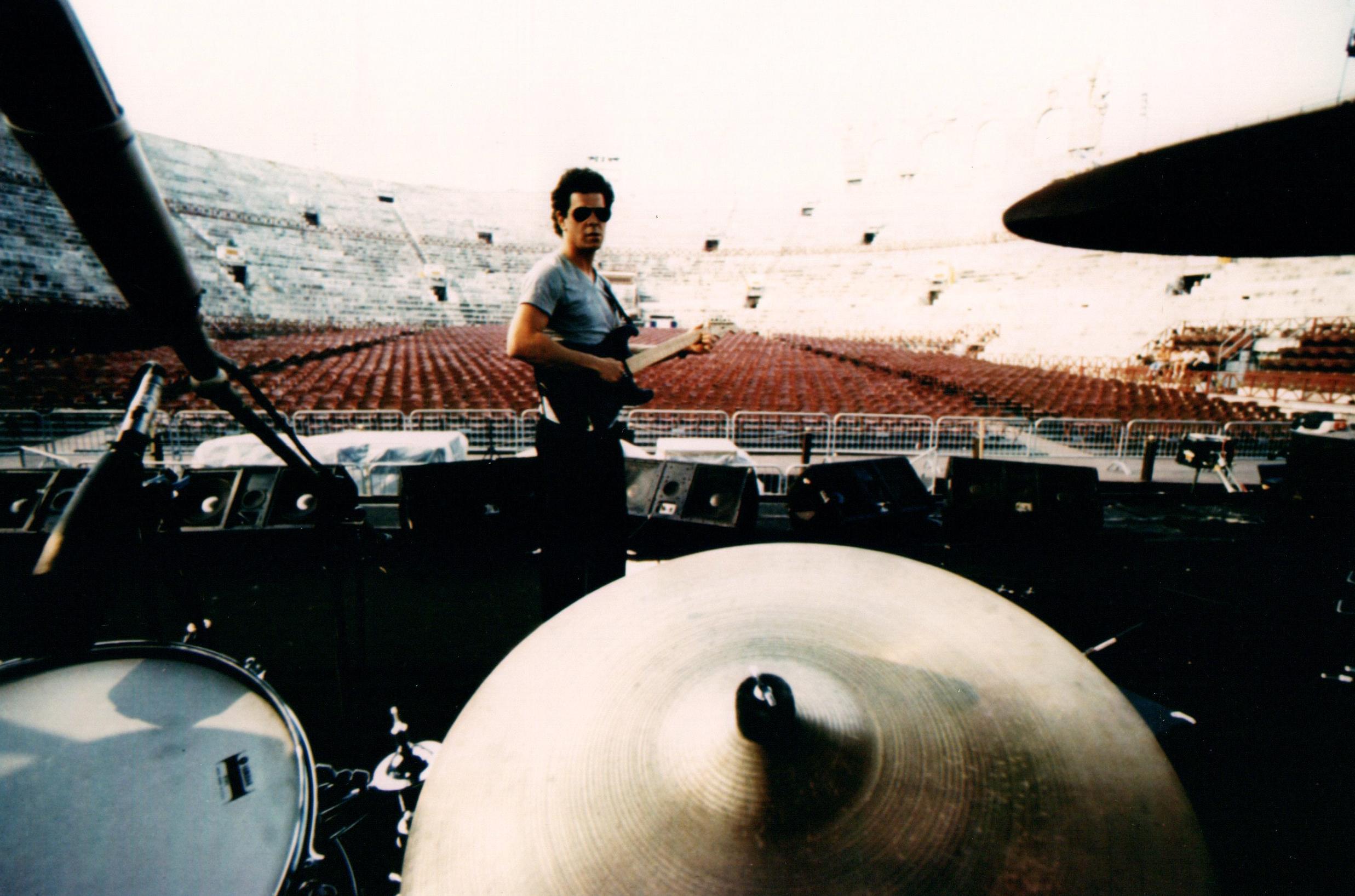 Luciano Viti Portrait Photograph - Lou Reed Sound Check in Empty Stadium Vintage Original Photograph