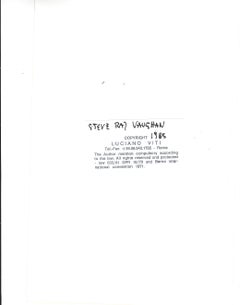 Stevie Ray Vaughan Smoking Closeup Vintage Original Photograph