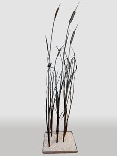 Indoor and outdoor wrough iron sculpture - black bamboo reed bed