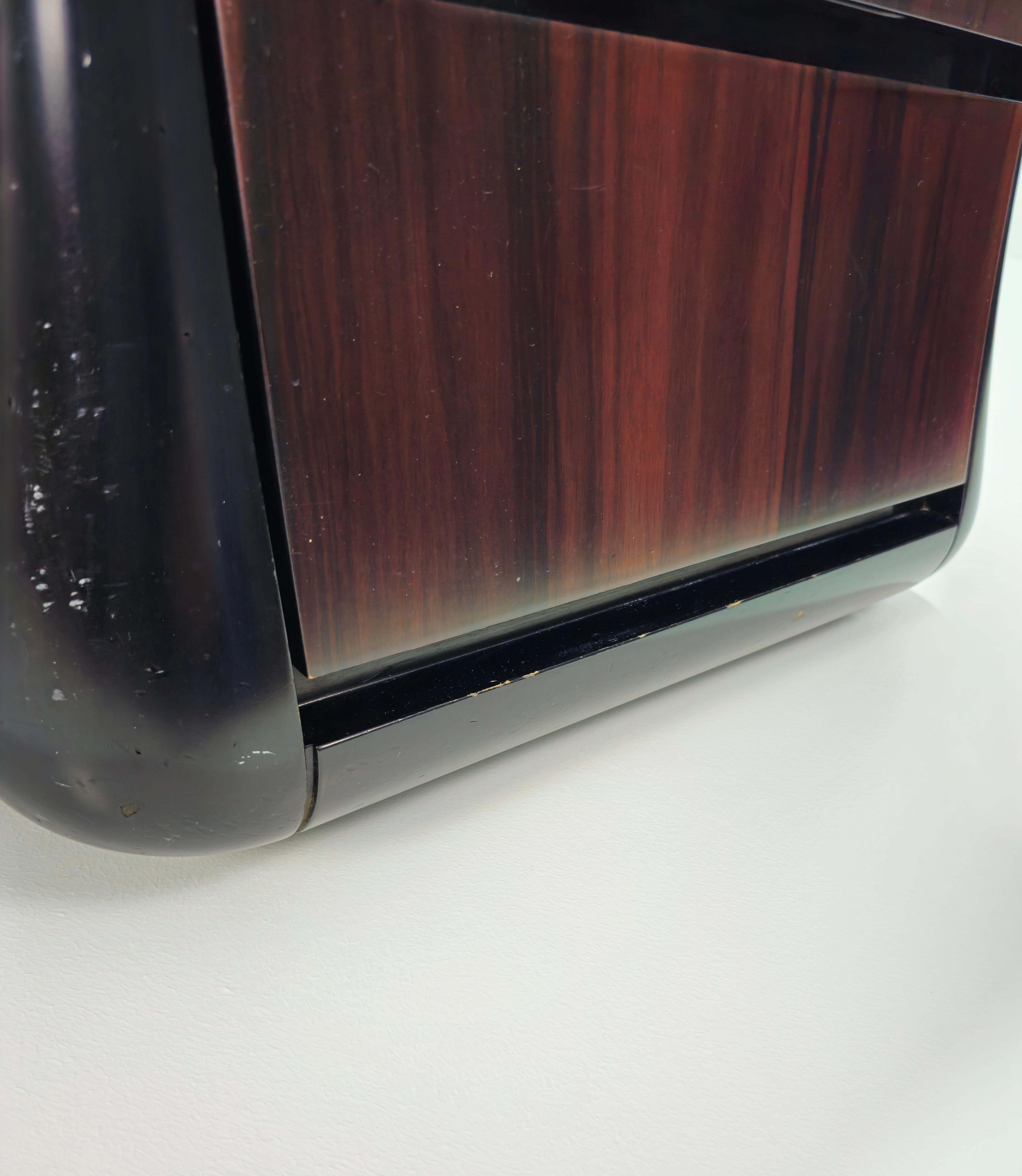 Luciano Frigerio Pair of Bedside Tables Ebony Wood Italian  Mid-Century 1970s 4