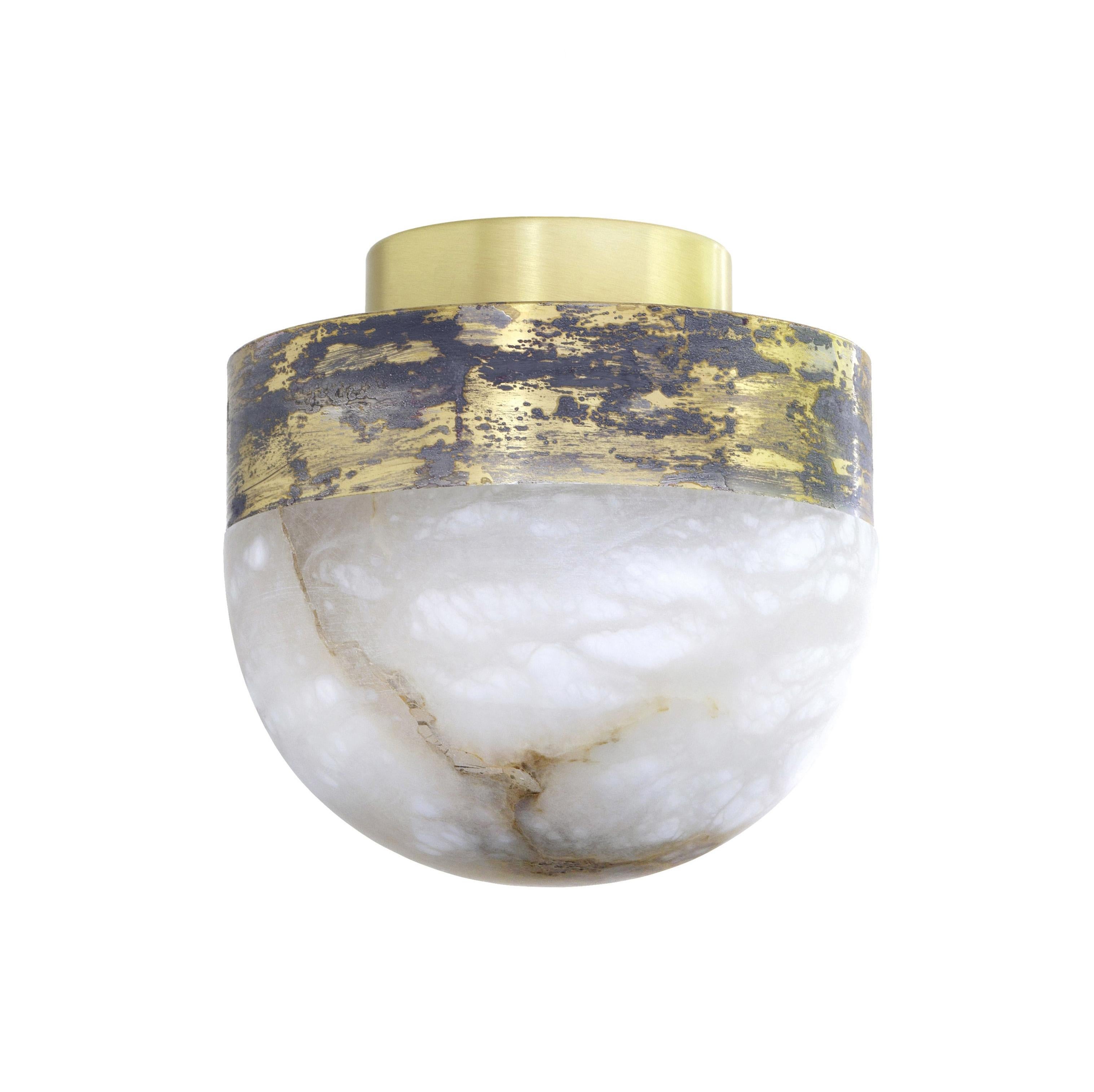 Lucid 200 flush lamp by CTO Lighting
Materials: honed alabaster with bronze base
Also available in honed alabaster with oxidised silvered brass base, honed alabaster with satin brass base
Dimensions: H 20 x W 20 cm

All our lamps can be wired