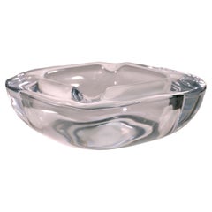 Cendrier coquillage en cristal Lucid par Art Vannes France 1970