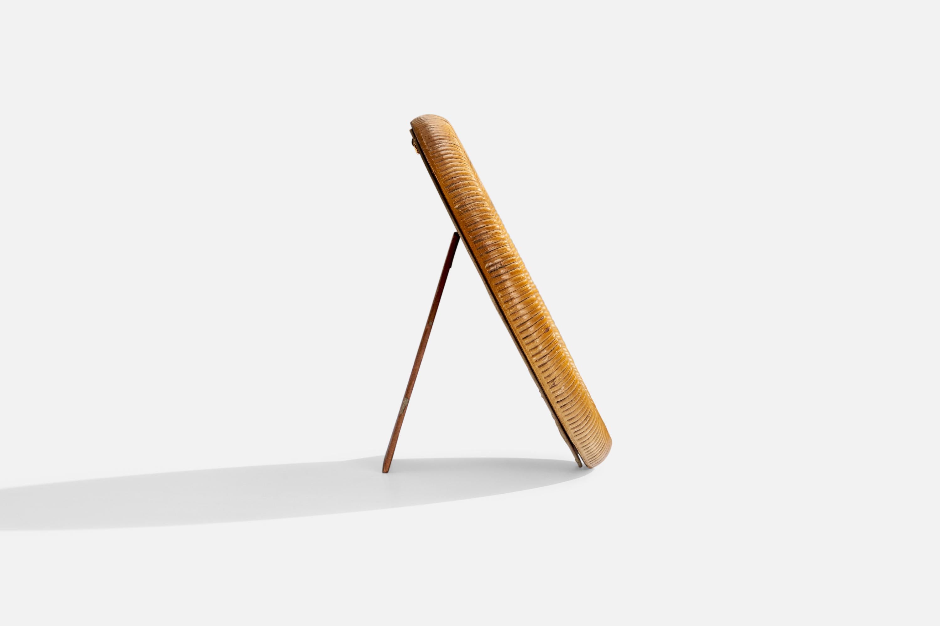 Late 20th Century Lucid Lines, Table Mirror, Rattan, USA, 1976 For Sale