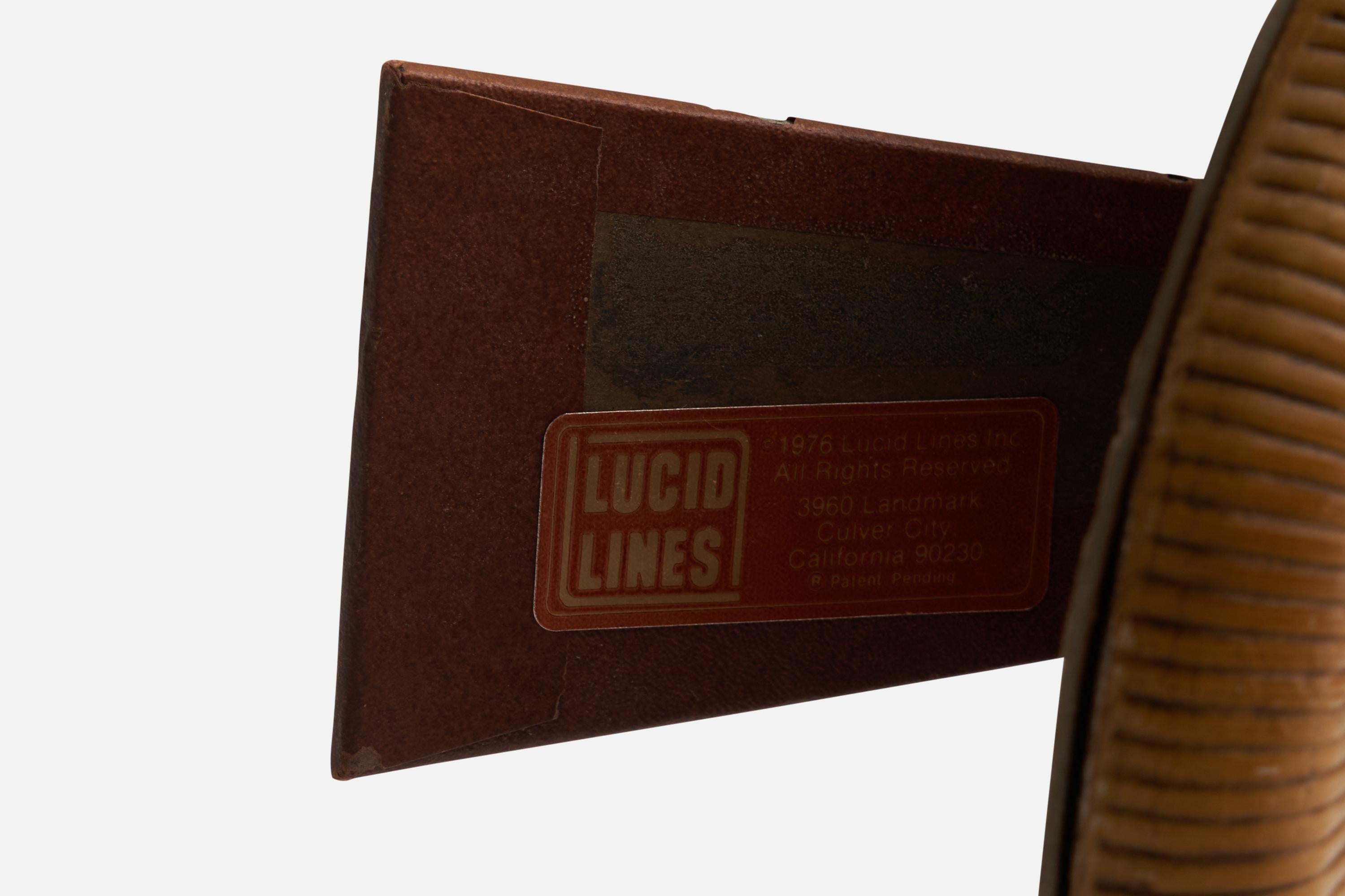 Lucid-Linien, Tischspiegel, Rattan, USA, 1976 im Angebot 1