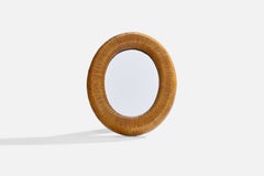Lucid-Linien, Tischspiegel, Rattan, USA, 1976