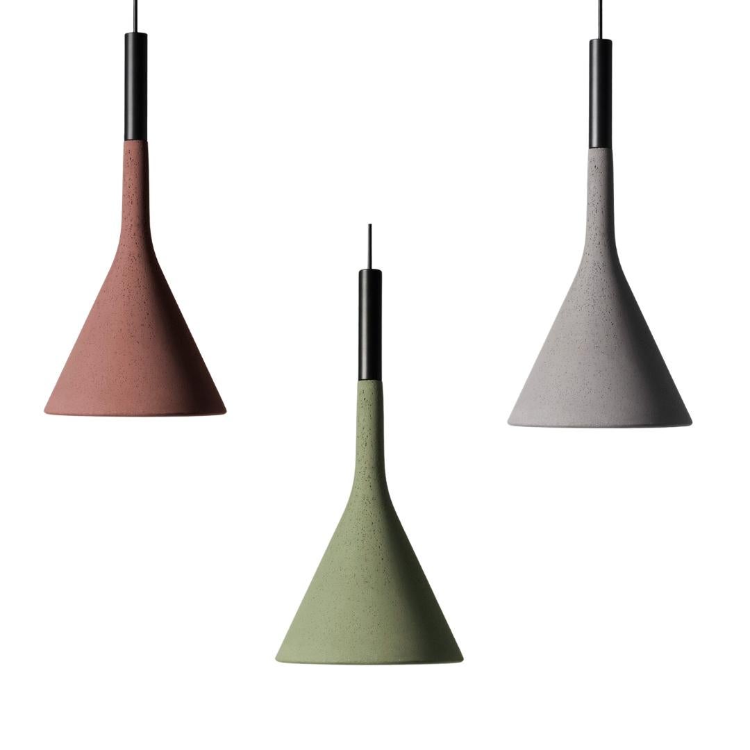 Aluminum Lucidi and Pevere ‘Aplomb’ Concrete Outdoor Pendant Lamp for Foscarini in Gray For Sale