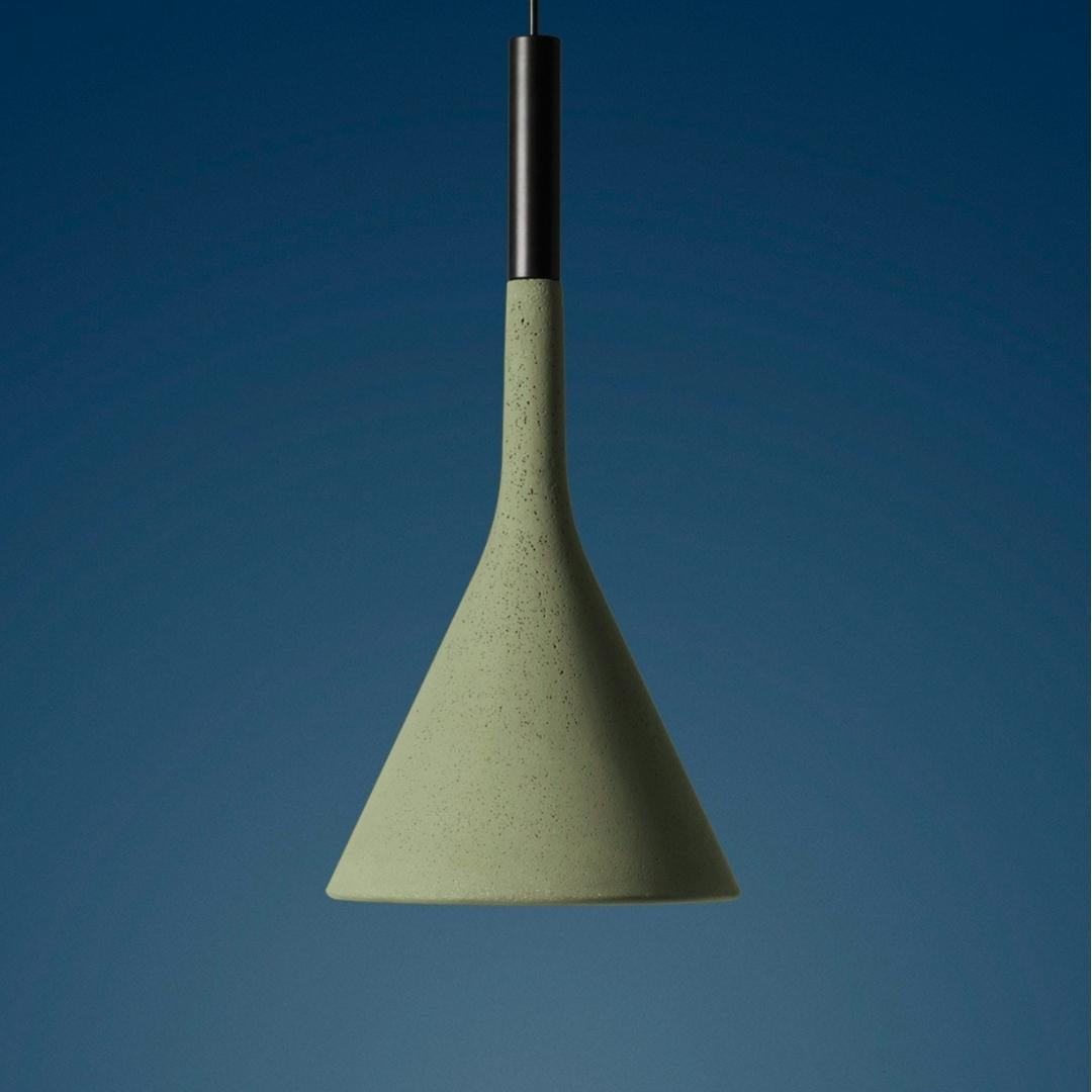 Mid-Century Modern Lucidi and Pevere ‘Aplomb’ Concrete Outdoor Pendant Lamp for Foscarini in Green For Sale