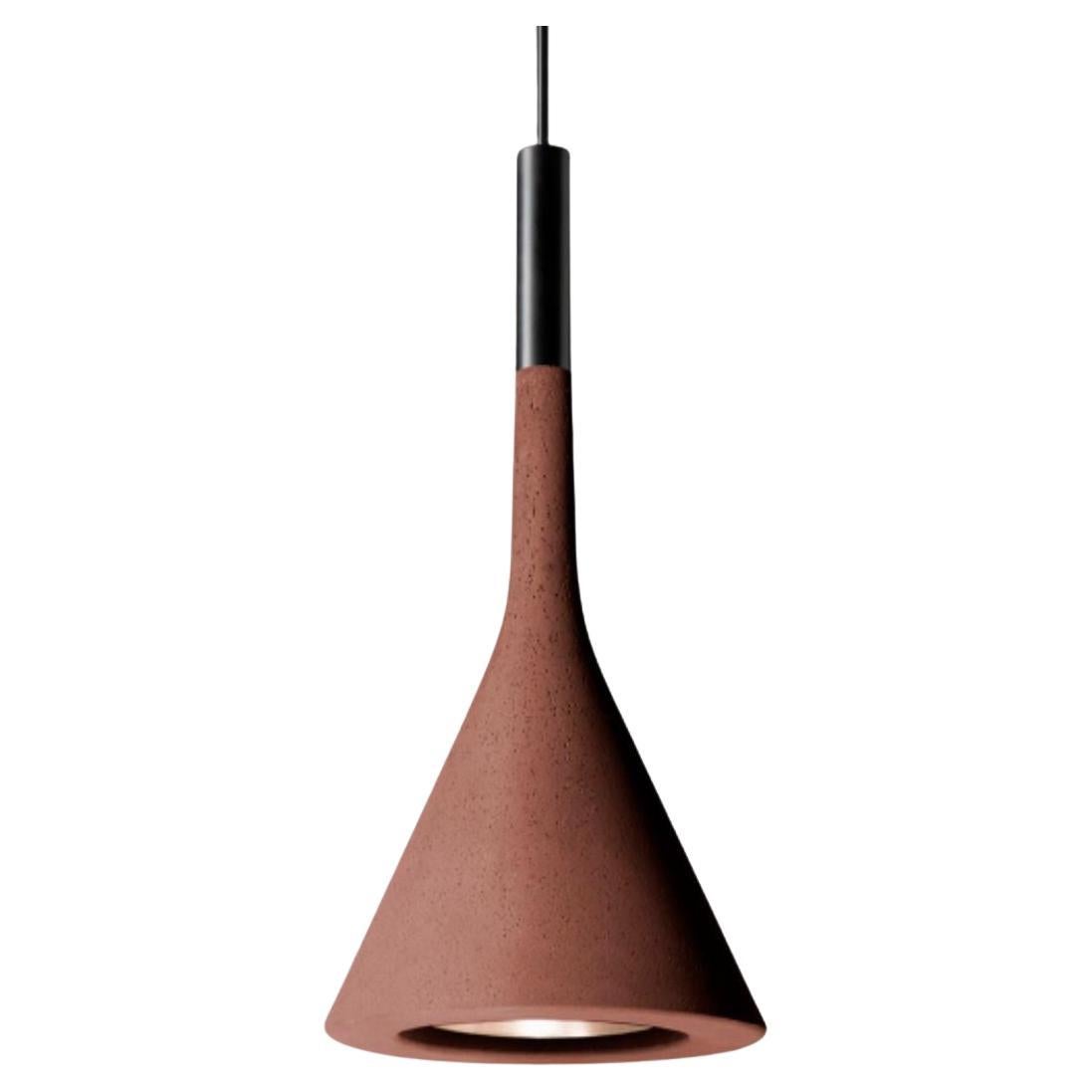 Lucidi & Pevere ‘Aplomb’ Concrete Pendant Lamp in Brick Red for Foscarini