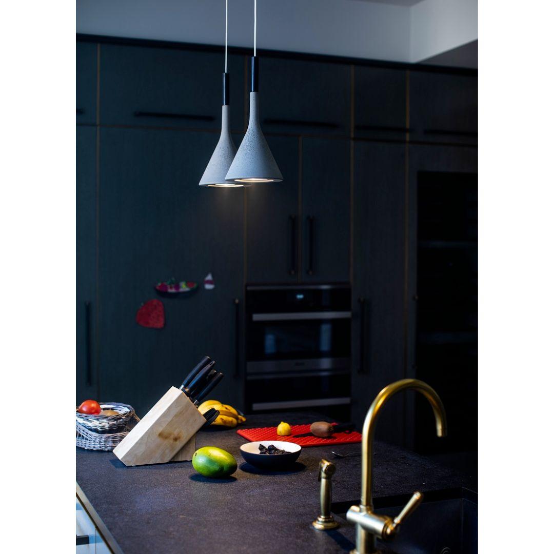 Italian Lucidi & Pevere ‘Aplomb’ Concrete Pendant Lamp in Grey for Foscarini For Sale