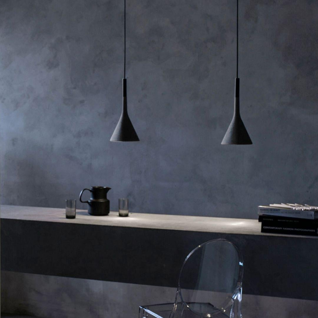 Metal Lucidi & Pevere ‘Aplomb’ Concrete Pendant Lamp in Maroon for Foscarini For Sale