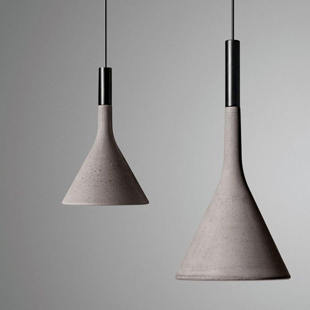Lucidi & Pevere ‘Aplomb’ Concrete Pendant Lamp in Maroon for Foscarini For Sale 1