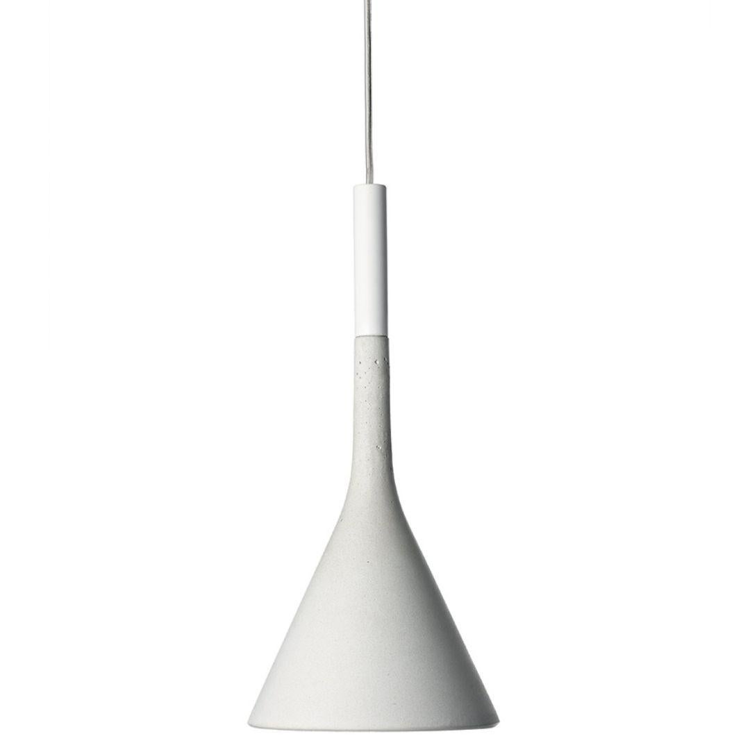 Lucidi & Pevere ‘Aplomb’ concrete pendant lamp in white for Foscarini.

Designed by Lucidi & Pevere and produced by Foscarini, the Italian lighting firm founded in Venice on the legendary island of Murano, where generations of master craftsman have