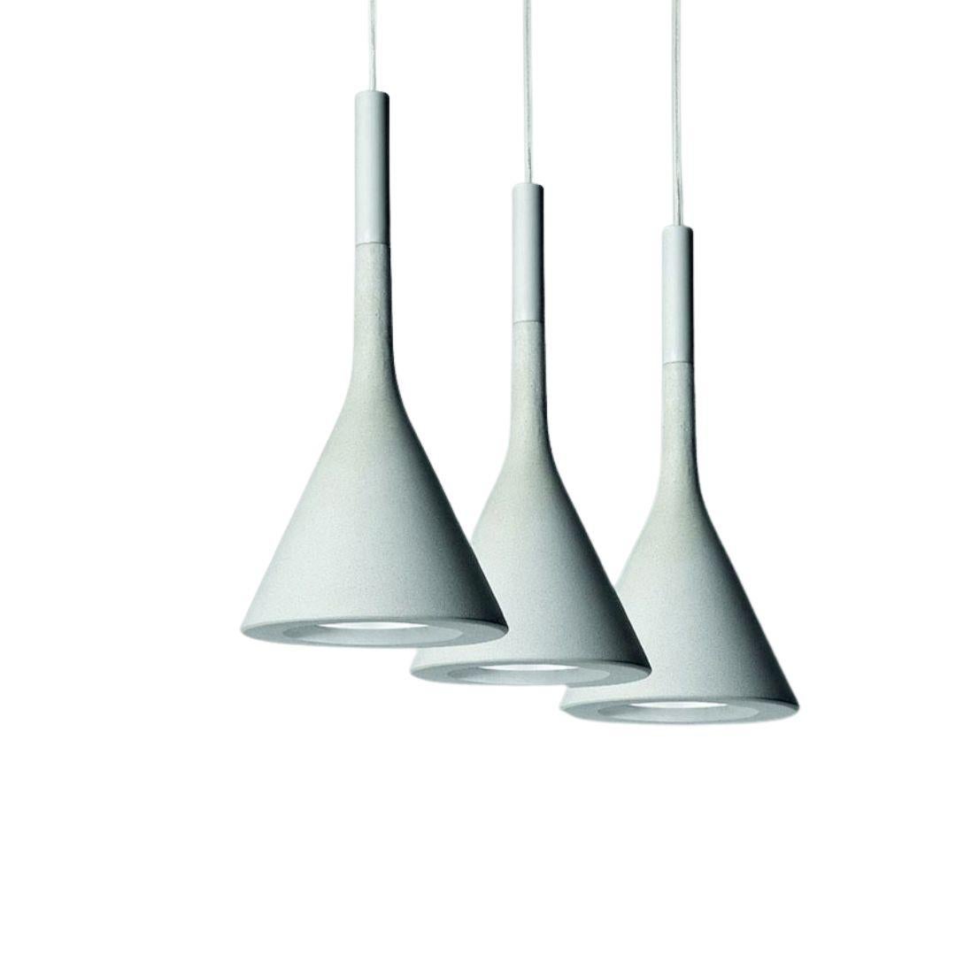 Dyed Lucidi & Pevere ‘Aplomb’ Concrete Pendant Lamp in White for Foscarini For Sale