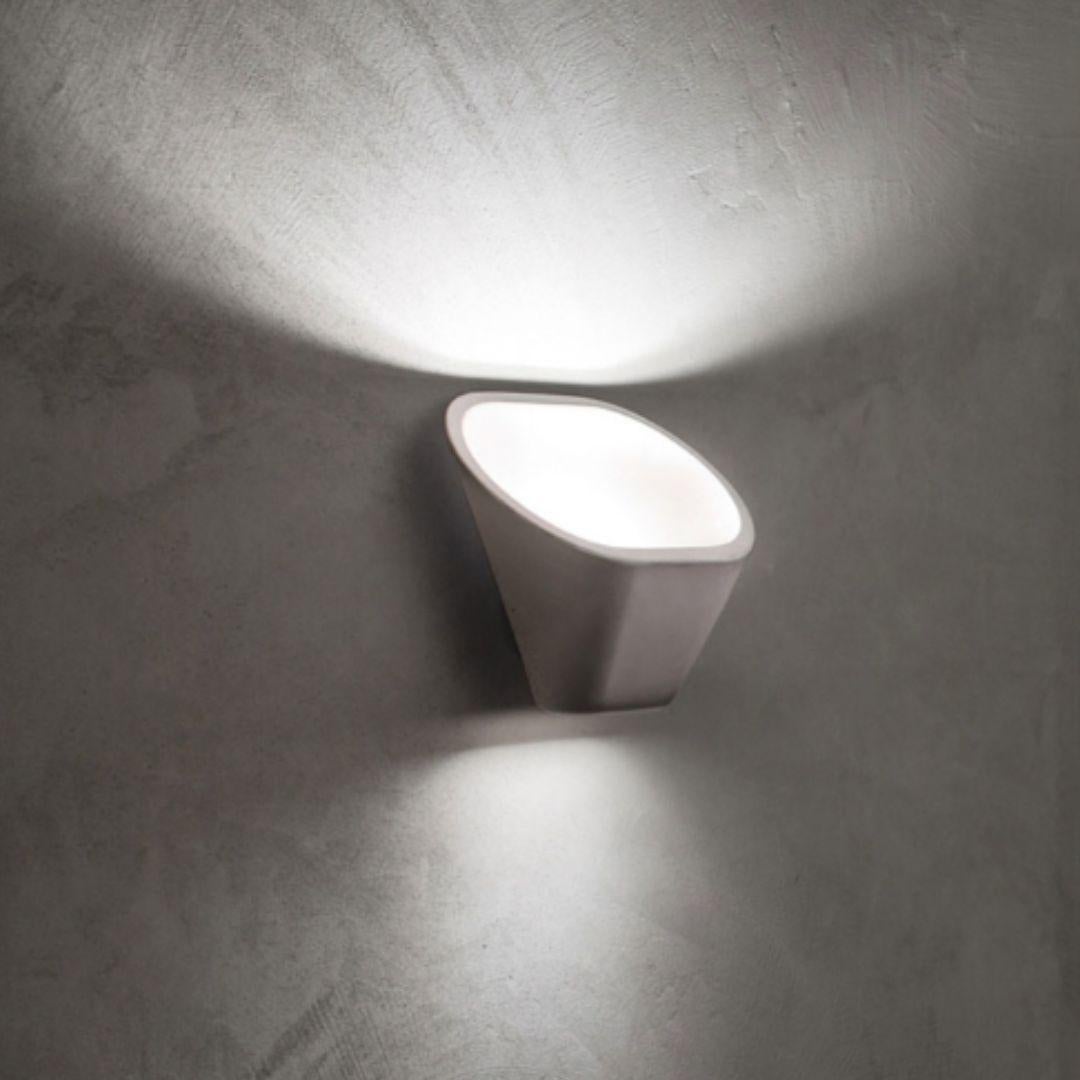 Italian Lucidi & Pevere Hand-Poured ‘Aplomb’ Concrete Wall Lamp in White for Foscarini For Sale