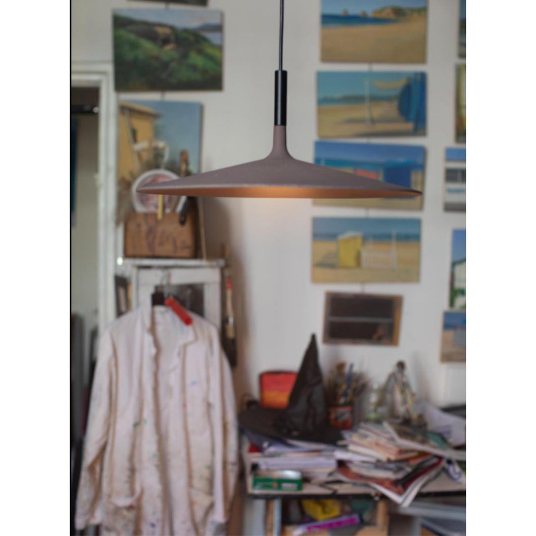 Lucidi & Pevere Large ‘Aplomb’ Concrete Pendant Lamp in Grey for Foscarini In New Condition For Sale In Glendale, CA