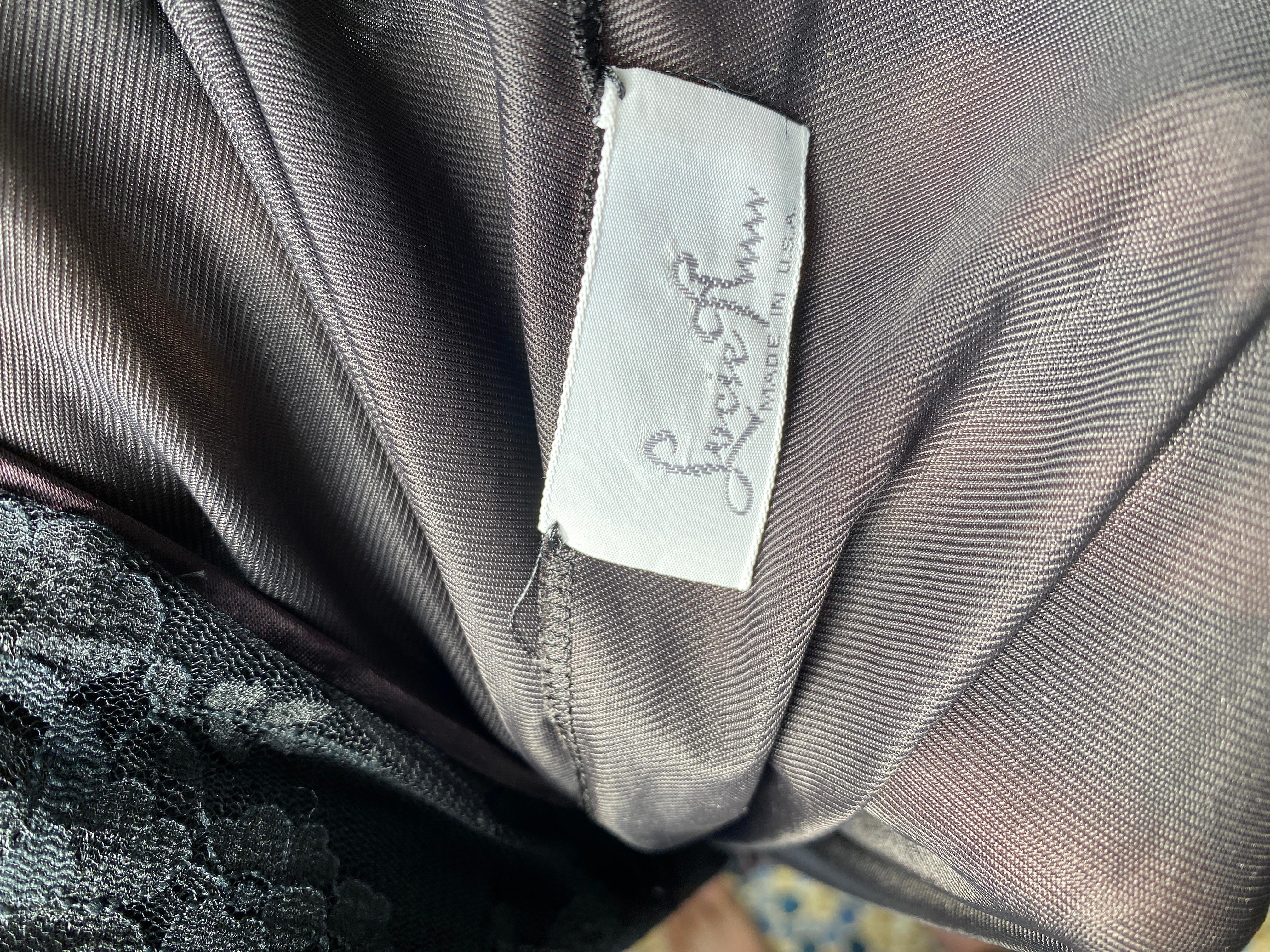 Lucie Ann Beverly Hills Glamourous Vintage Schwarz Spitze Negligee Größe L im Angebot 9