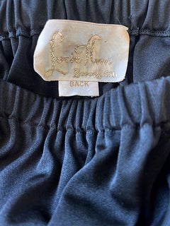 Lucie Ann of Beverly Hills 1970s Sz Medium Large Negro Vintage 70s Vestido campesino