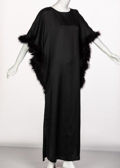 Lucie Anne Black Feather Caftan, 1970s