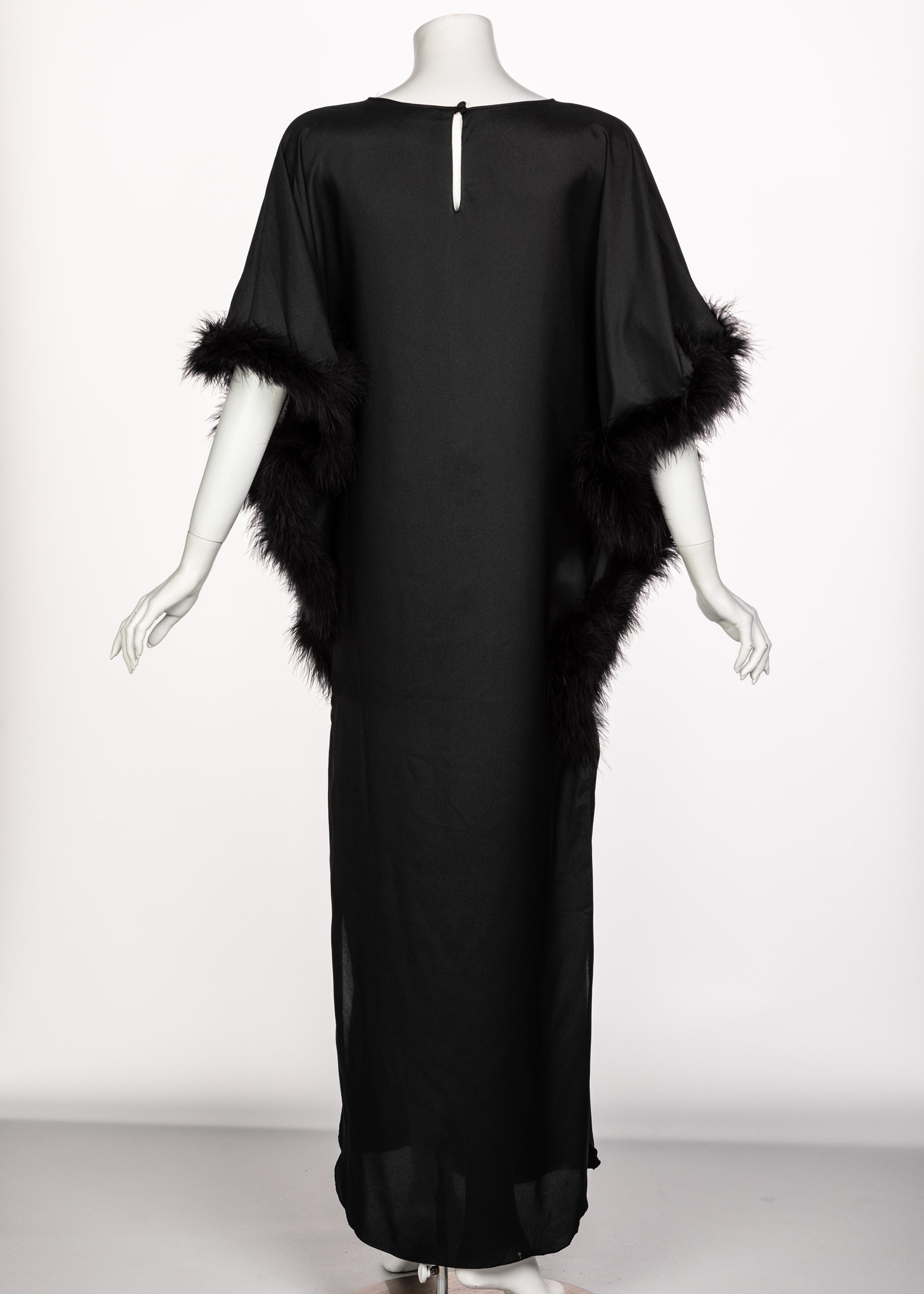 Women's Lucie Anne Black Feather Caftan, 1970s