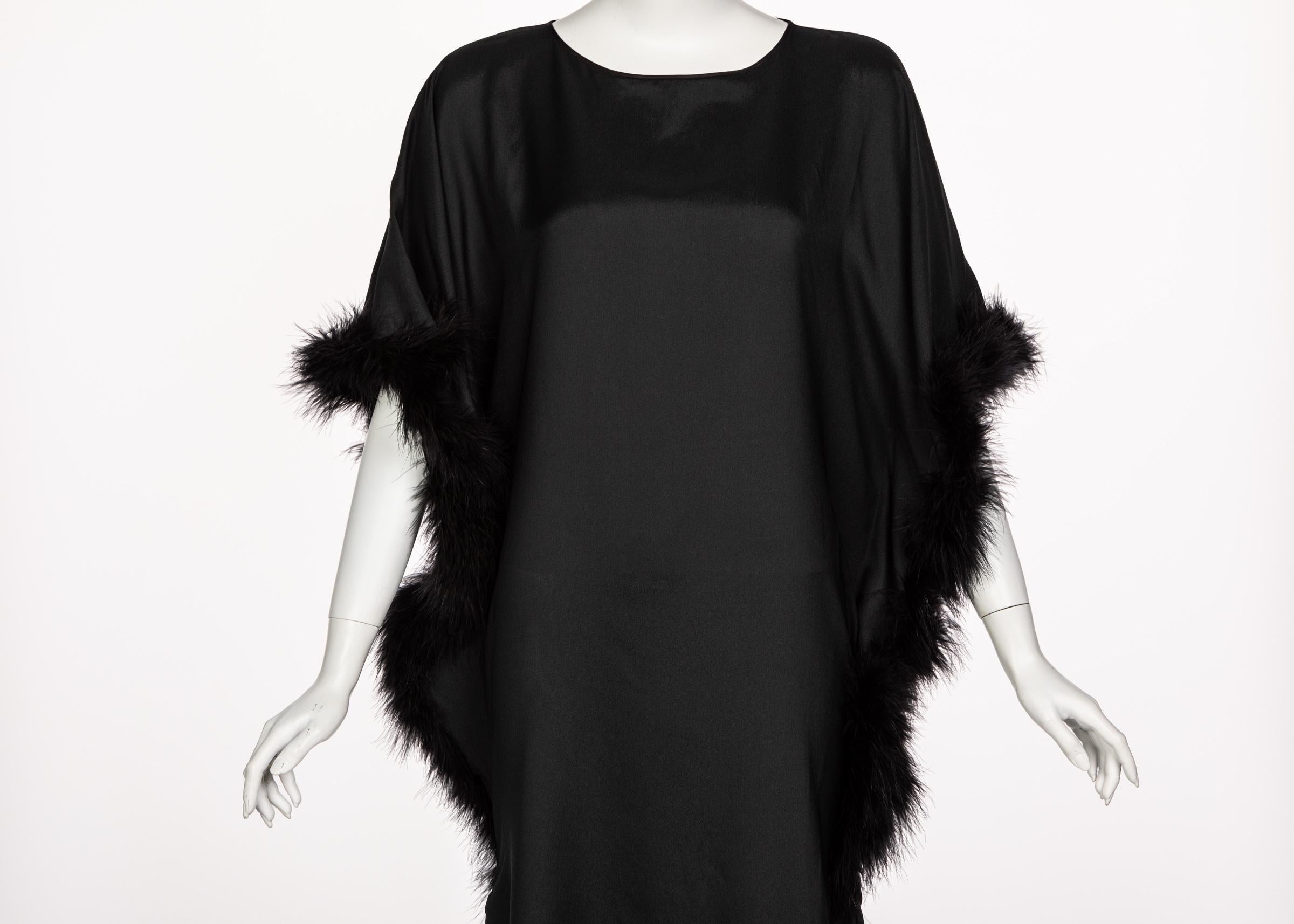 Lucie Anne Black Feather Caftan, 1970s 2