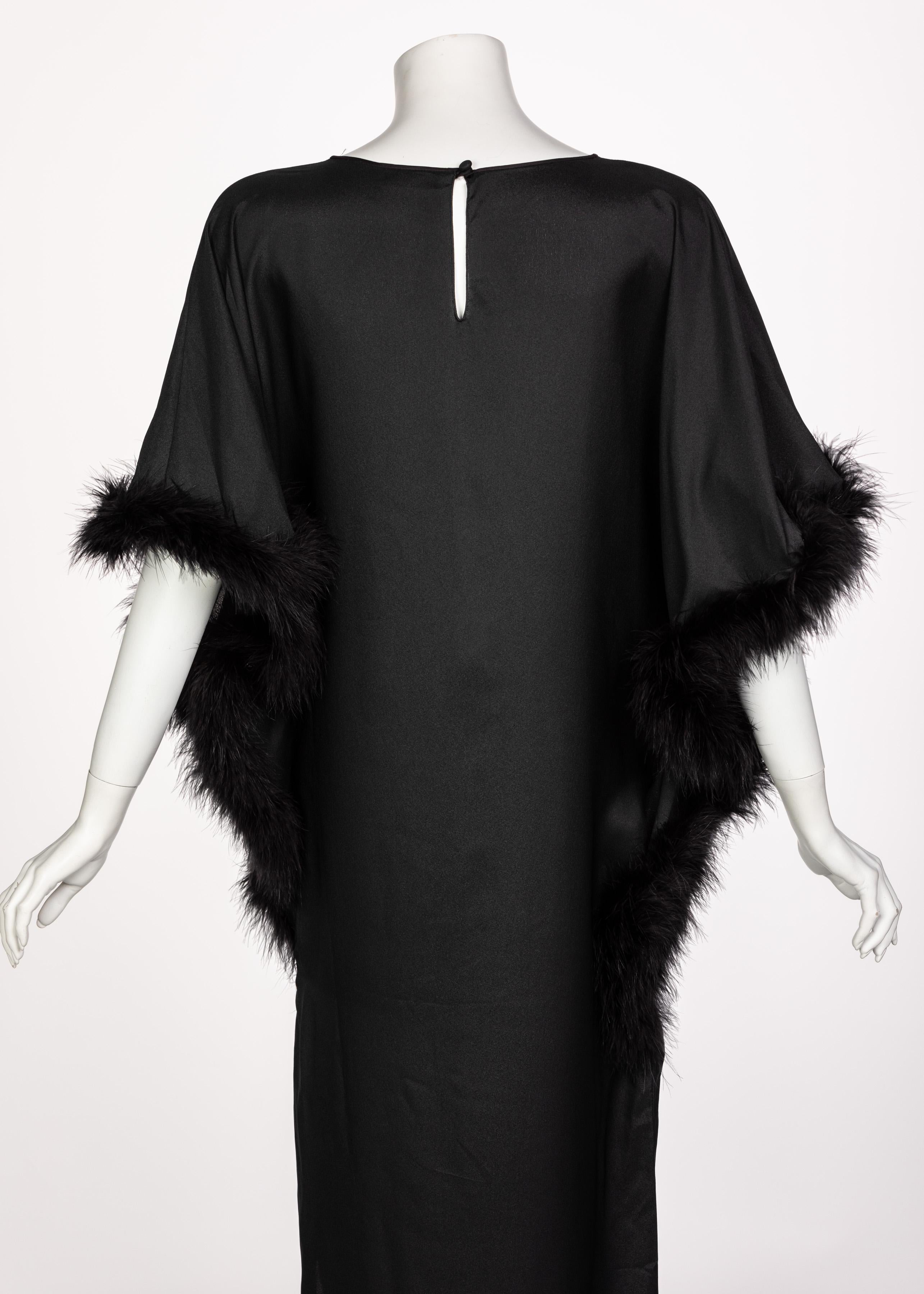 Lucie Anne Black Feather Caftan, 1970s 5
