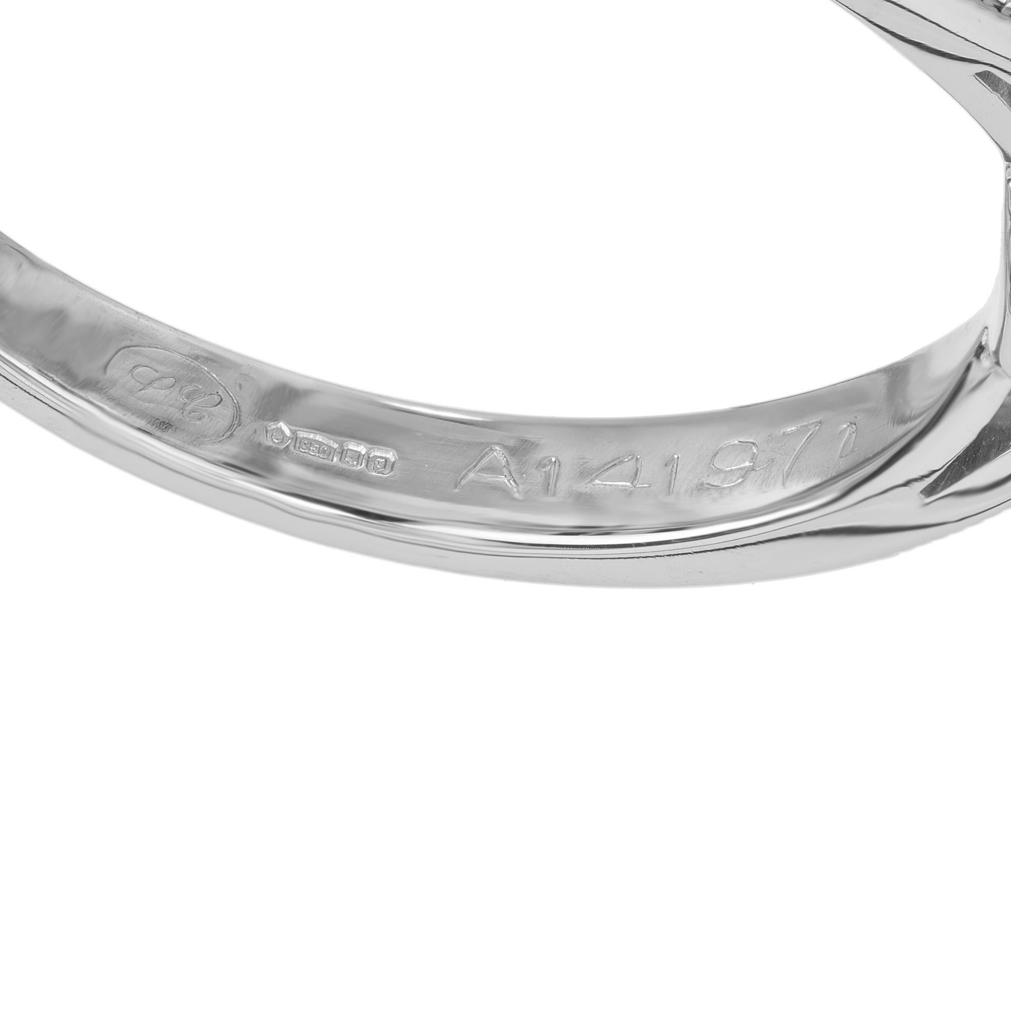 Lucie Campbell London 1.34 Carat Aqua Diamond Platinum Engagement Ring For Sale 1