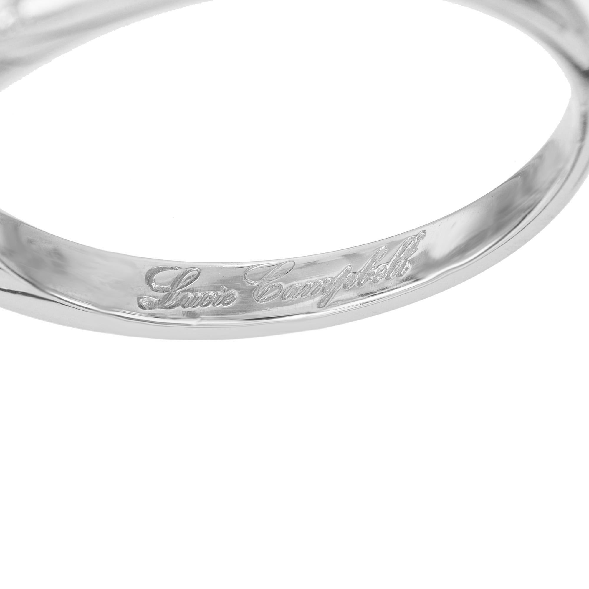 Lucie Campbell London 1.34 Carat Aqua Diamond Platinum Engagement Ring For Sale 2