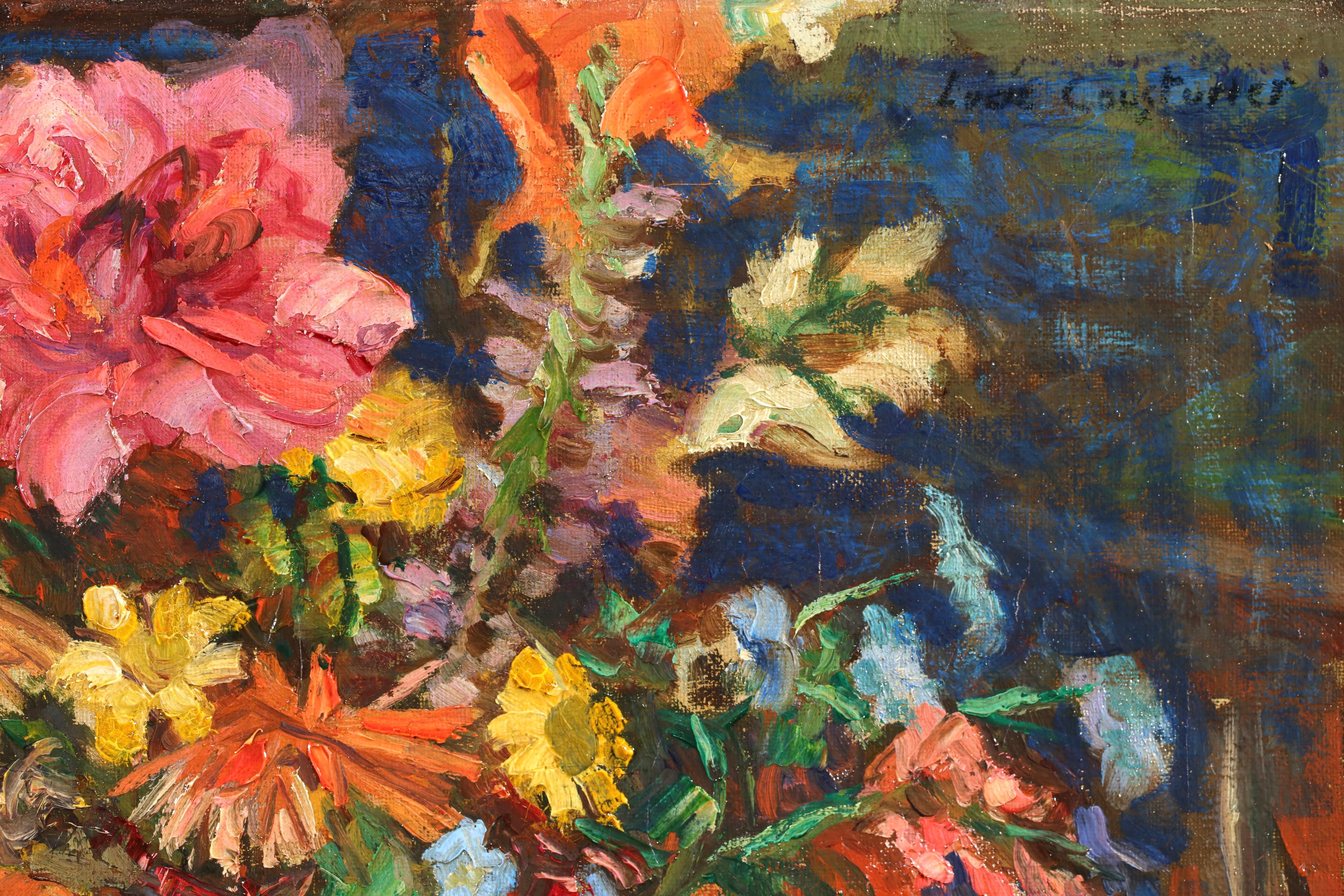 Fleurs sur une table - Postimpressionistisches Stillleben Öl von Lucie Cousturier im Angebot 3